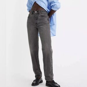 New Levi’s 501 ‘81 Jeans High Rise Tapered Leg Granular Wash Grey 25x31